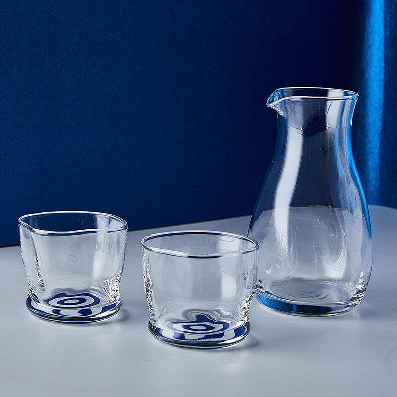 [玻璃王]日本进口aderia清酒杯猪口杯分酒器酒壶酒具礼盒套装