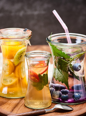 [玻璃王]德国Weck果汁瓶北欧风厨房甜品烘焙腌制果酱瓶储存密封罐