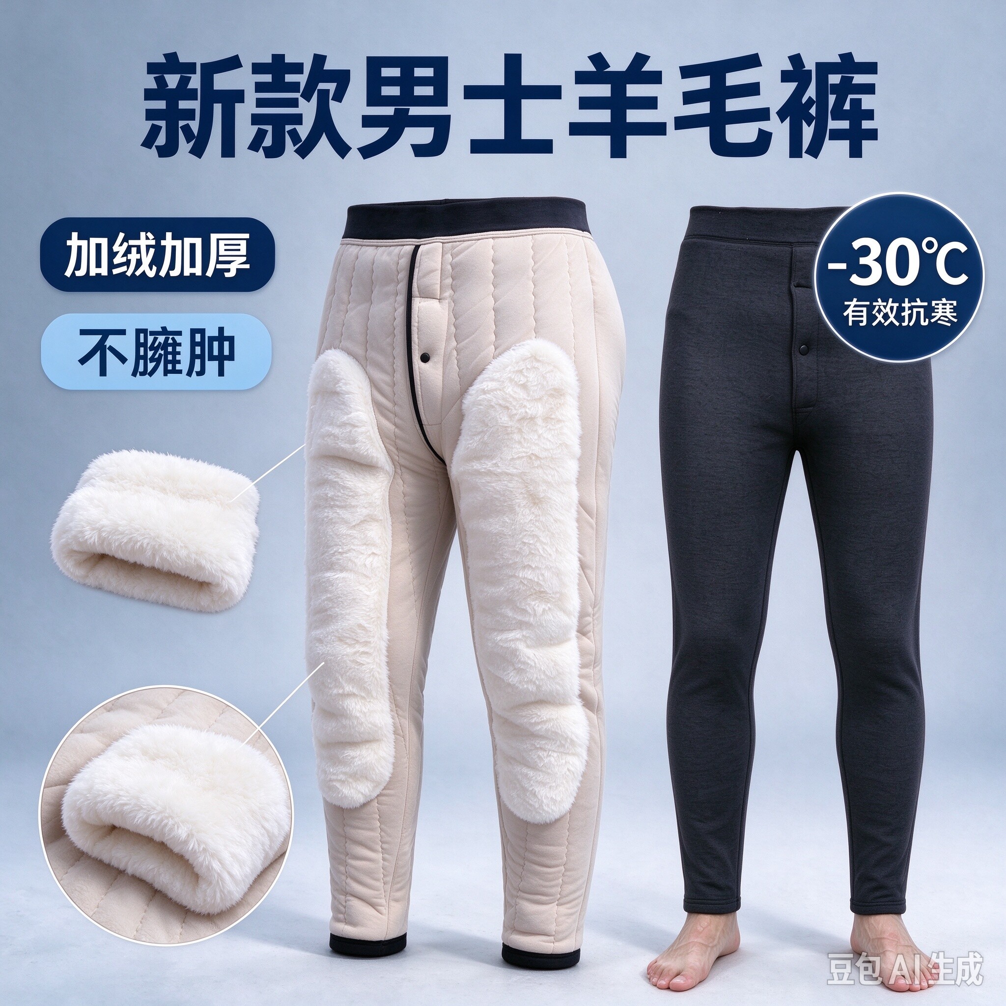 中老年羊毛高腰护腰加绒保暖裤
