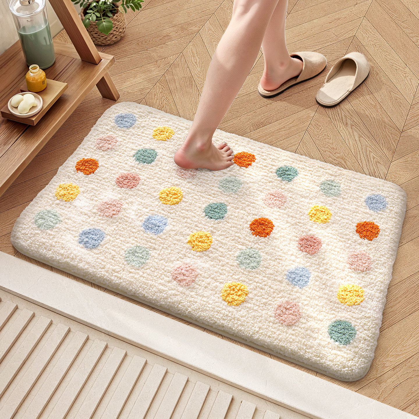 大江浴室吸水地垫家用植绒加厚卫浴地毯厕所门口脚垫卫生间防滑垫,居家布艺,家用脚垫,淘宝优惠券,粉丝福利购,淘宝优惠卷