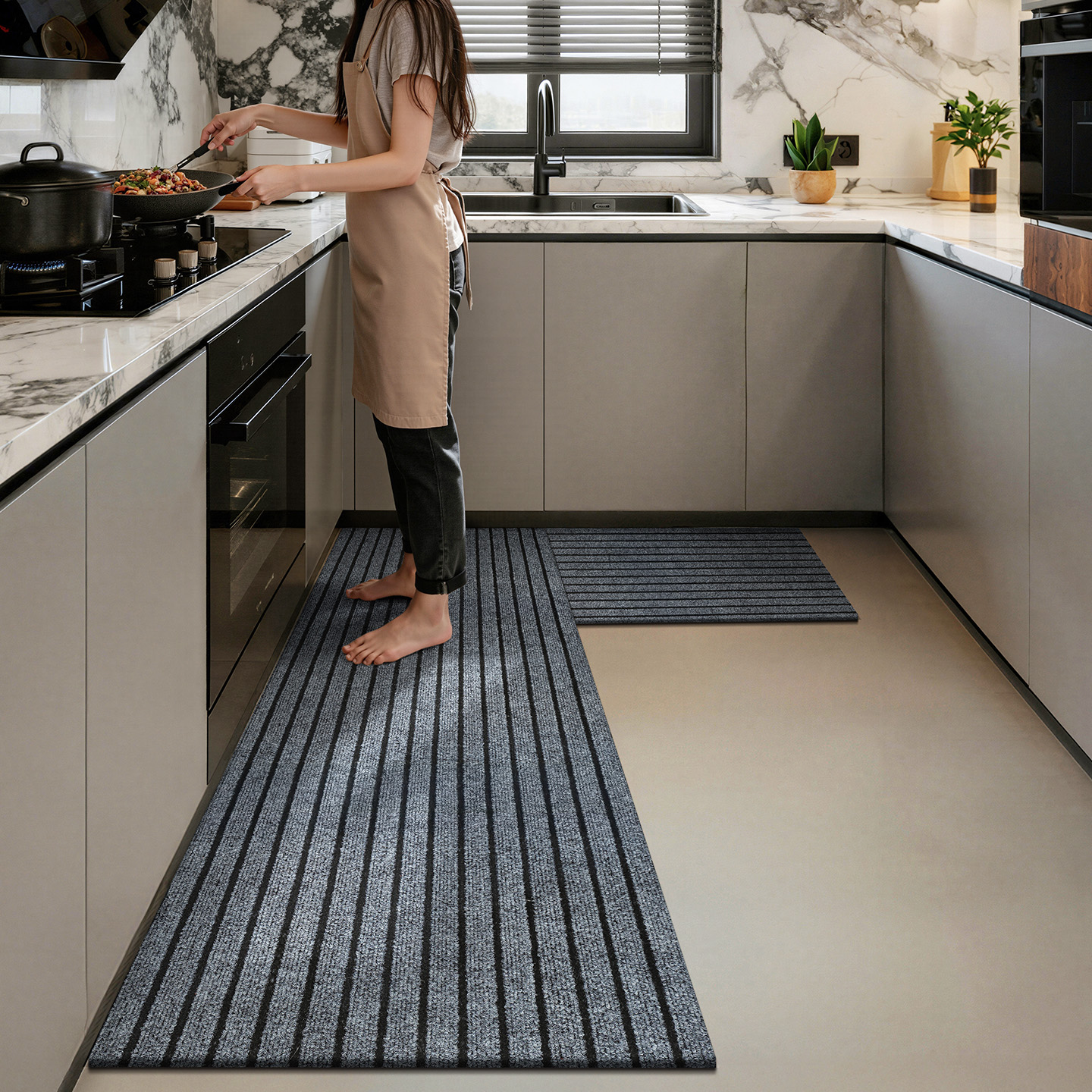 大江家用厨房防水防油可裁剪地垫