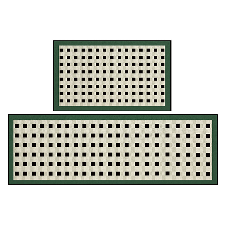 大江厨房地垫 几何防油防水脚垫耐脏可擦免洗垫子棋盘格防滑地毯