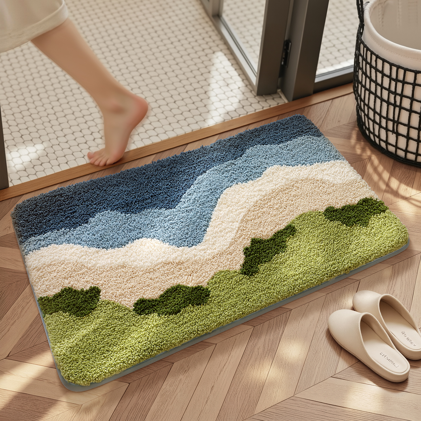 大江浴室小清新地垫吸水速干