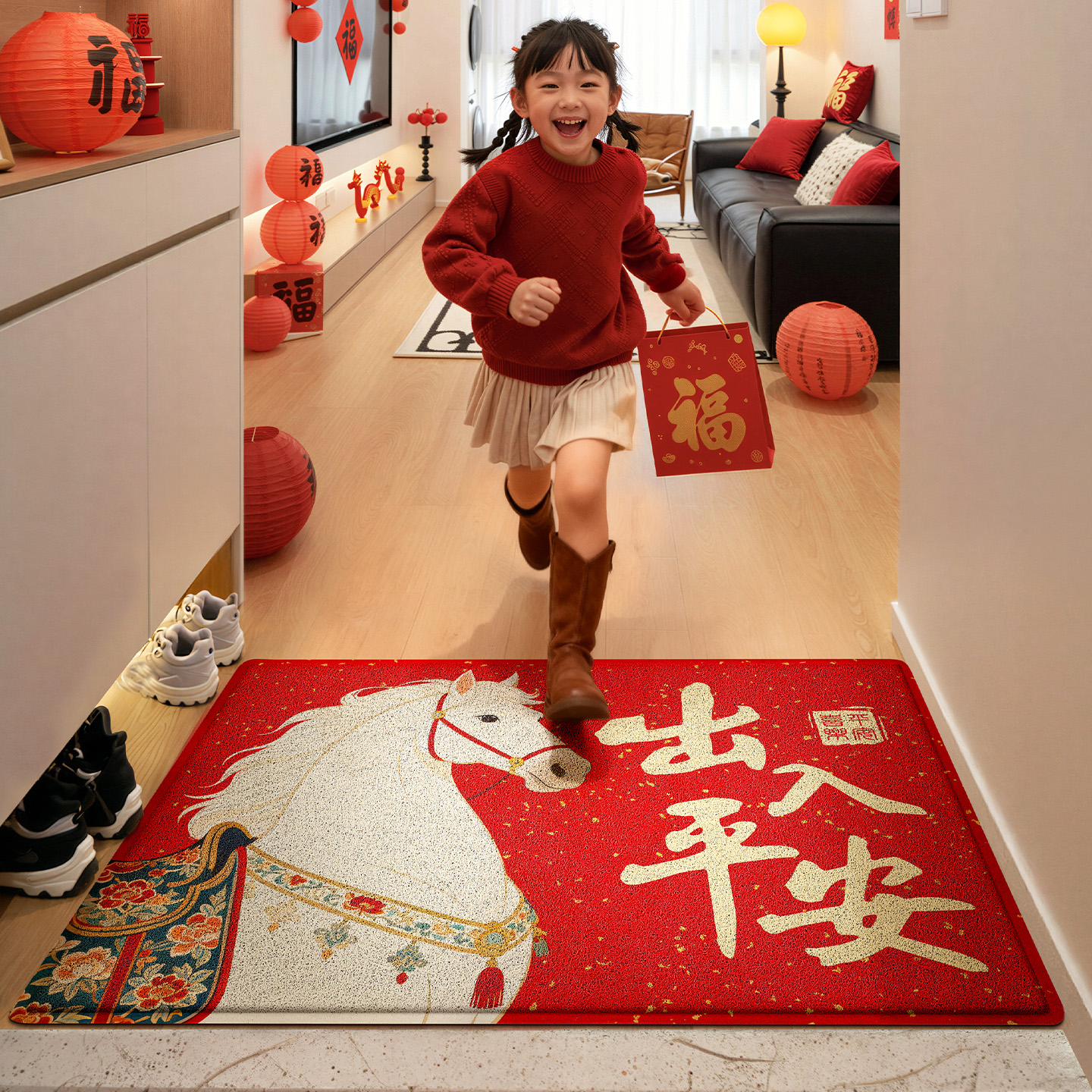 大江马年入户门地垫耐脏免洗脚垫