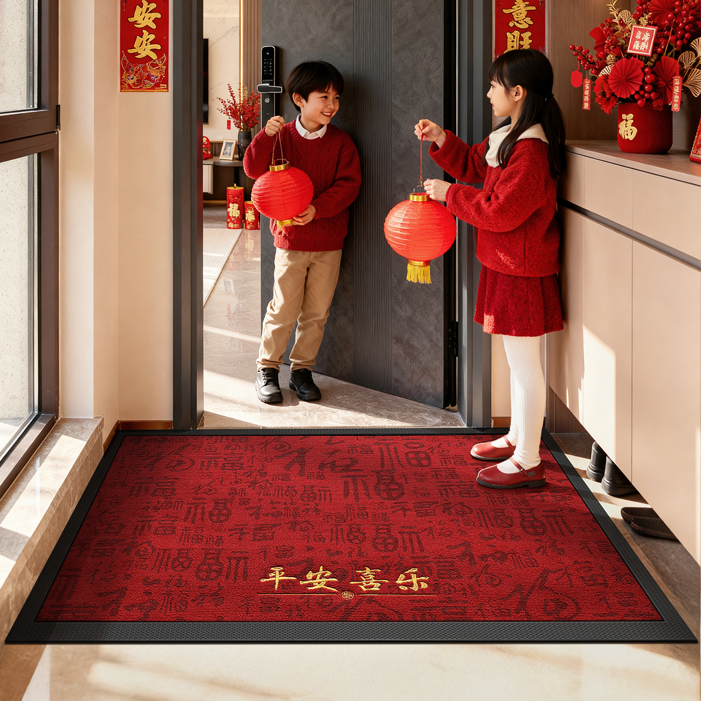 大江入户门地垫精工刺绣出入平安