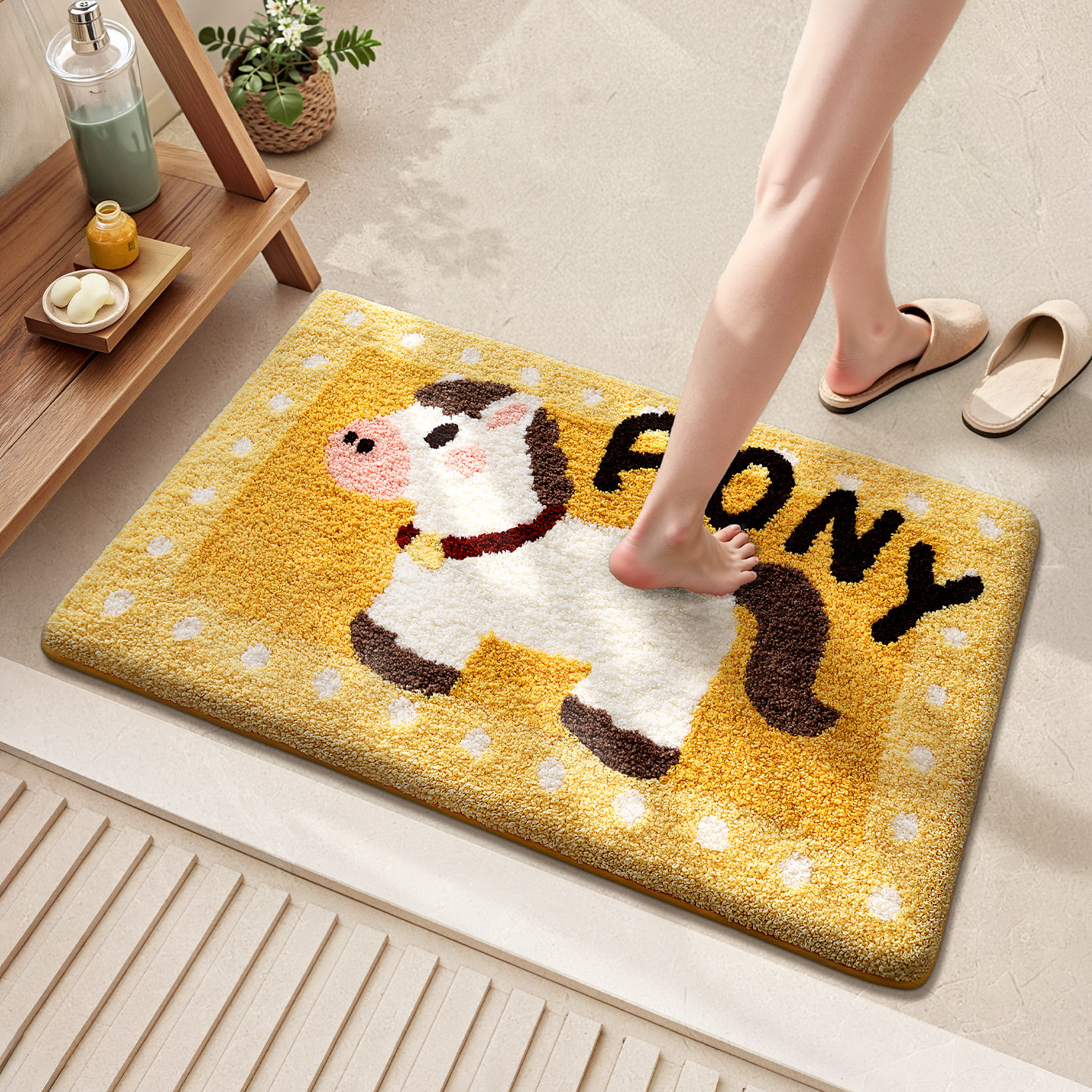 大江浴室吸水专用地垫马年厕所防滑地毯可爱植绒洗手间卫生间脚垫,家庭/个人清洁工具,地垫,淘宝优惠券,粉丝福利购,淘宝优惠卷