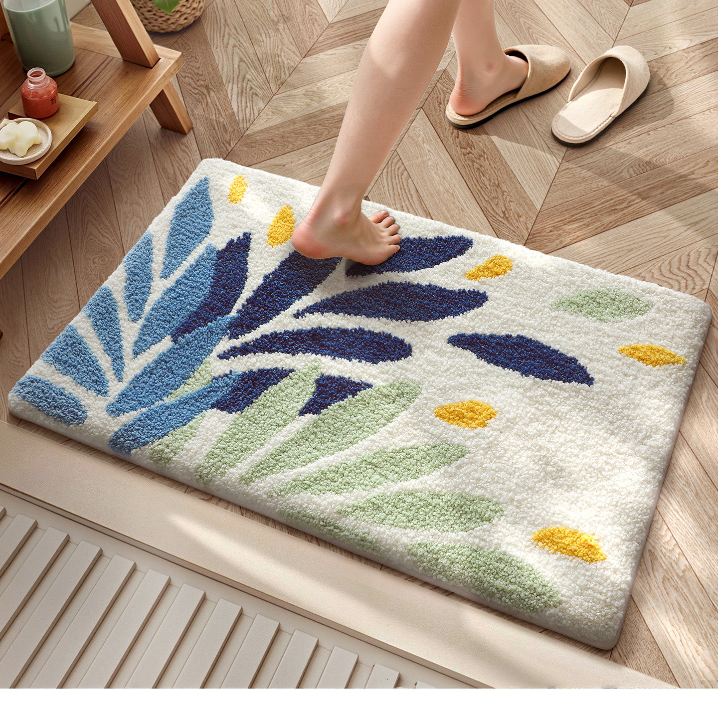 大江卫生间吸水地垫浴室进门防滑垫厕所加厚植绒地毯门口毛绒脚垫,家庭/个人清洁工具,地垫,淘宝优惠券,粉丝福利购,淘宝优惠卷