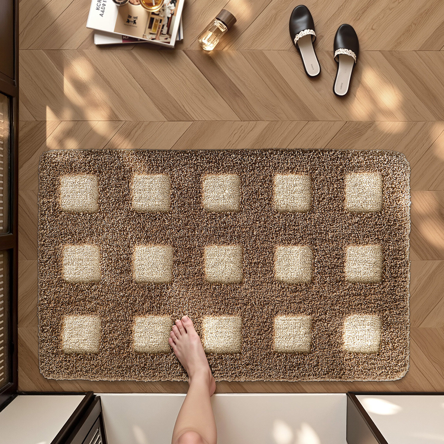 大江浴室专用吸水地垫高级卫生间门口加厚防滑脚垫卫浴洗手间地毯,居家布艺,家用脚垫,淘宝优惠券,粉丝福利购,淘宝优惠卷