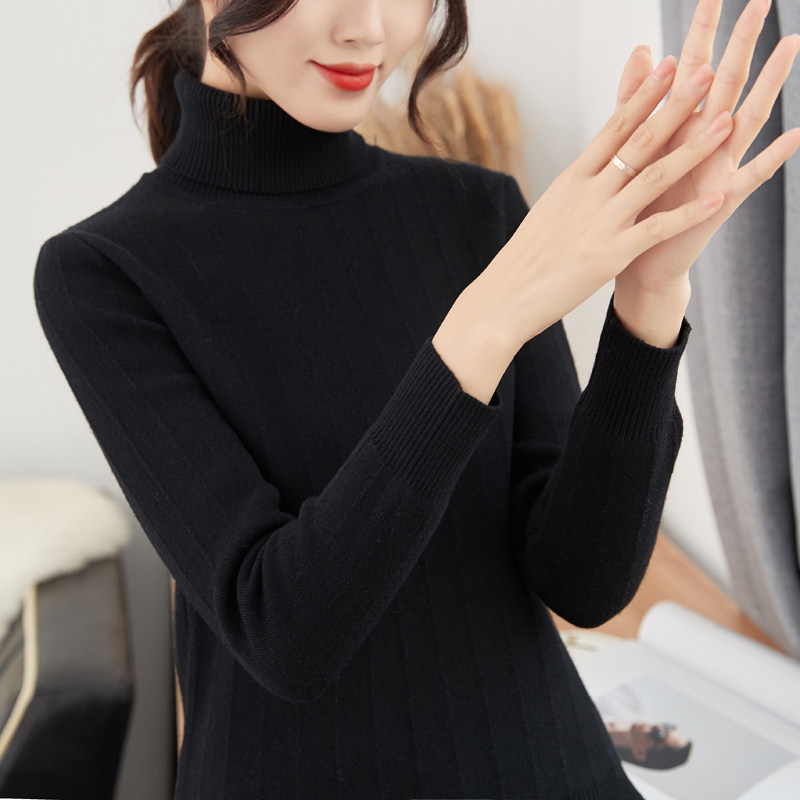 高领一体加绒毛衣女士加厚2025年新款秋冬季爆洋气保暖打底衫修身
