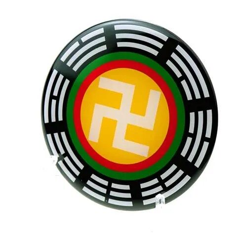 8公分单面万字符太极八卦室内装饰图贴黄铜地址中国风工艺品
