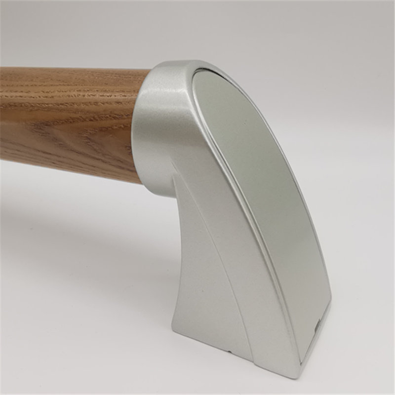 别墅楼梯扶手养老院走廊木质拉手实木纹色水曲柳锌合金防滑拉手