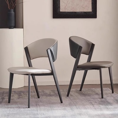 意式极简餐椅轻奢椅子家用靠背椅简约现代餐桌椅软包咖啡厅休闲椅