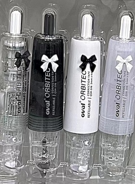 蝴蝶限定台湾oval欧文透明按动式修正带初中生学霸专用涂改带实惠装创意少女心改正带替换芯官方旗舰店