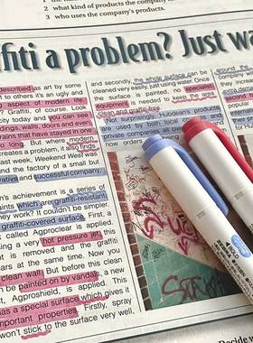 新色组合日本ZEBRA斑马荧光笔淡色标记笔双头笔粗细彩色记号笔WKT7浅色糖果色手帐银光斑马笔旗文具舰店官网