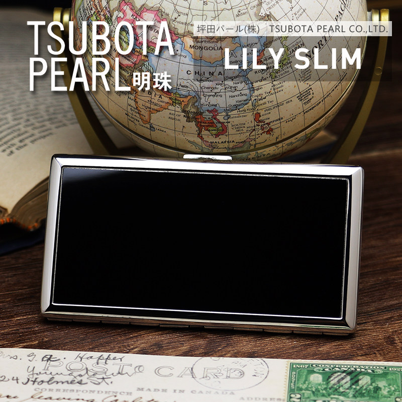 日本制造TSUBOTA PEARL明珠纯铜超薄烟盒6支85mm粗烟9支100mm细烟