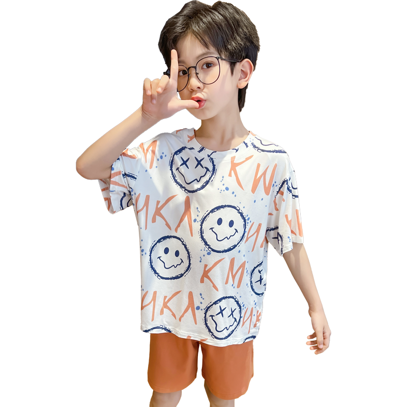 男大童睡衣夏款空調(diào)服2025新款兒童夏天薄款男孩寶寶夏季短袖夏裝