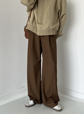 ADVANCEBOY韩版休闲阔腿垂感长裤男直筒显瘦高级质感小众复古西裤