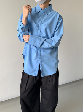 ADVANCEBOY 不规则褶皱双层袖子设计宽松慵懒风垂感长袖衬衫