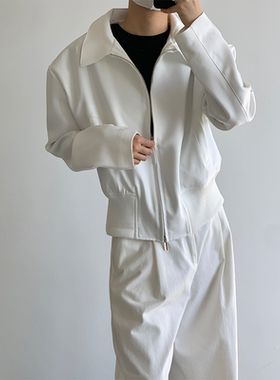 ADCE 极简高级感廓形短款夹克翻领外套男女韩版小众宽松休闲上衣