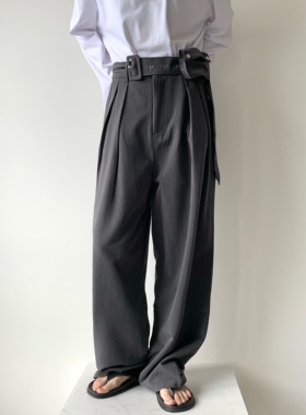 ADCE极简设计感自带腰带腰包西裤男女宽松休闲垂坠感拖地复古长裤