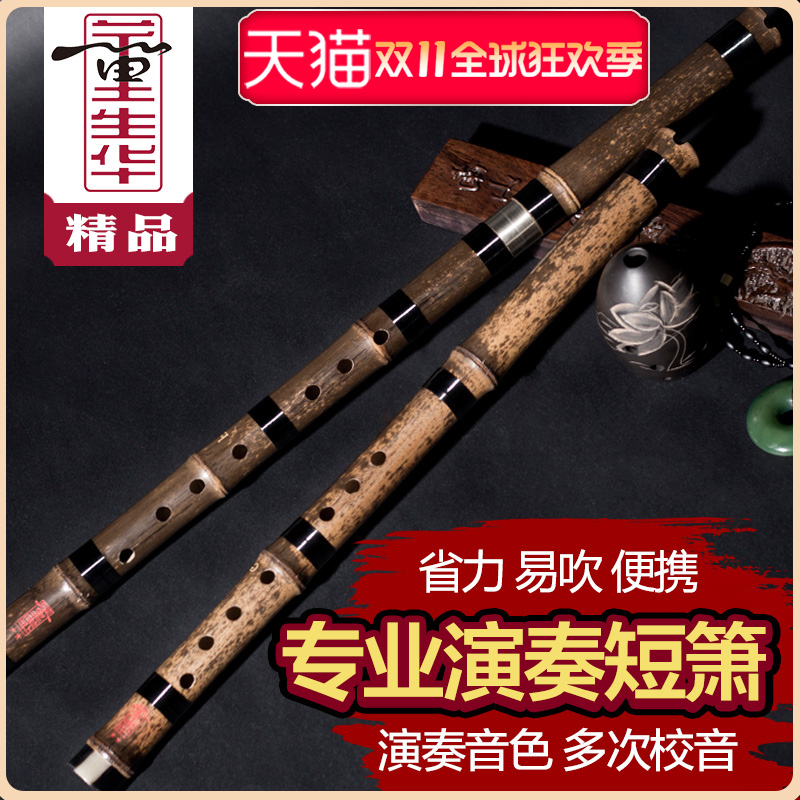 董生华短萧乐器初学入门成人零基础洞箫八孔专业演奏级精制紫竹箫