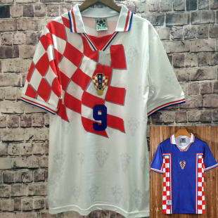 克罗地亚复古球衣1998世界杯经典怀旧足球服苏克队服2018莫德里奇