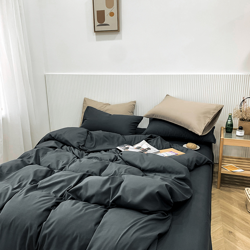 ins纯色全棉单件被套纯棉被罩被单150x200x230学生宿舍日式四件套