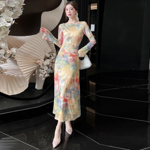 鱼尾裙 显瘦包臀连衣裙高级感名媛长袖 2025秋冬新款 高端气质修身