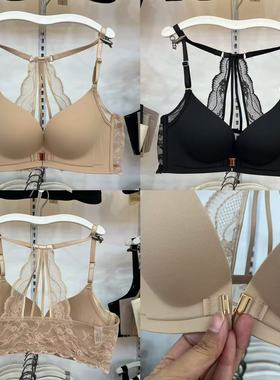 无痕光面前扣美背女内衣B杯后背蕾丝无钢圈软支撑聚拢文胸罩8607