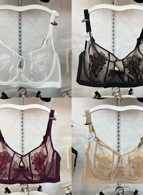 超薄大胸显小蕾丝网纱女内衣BC杯软钢圈聚拢侧收性感文胸罩26032