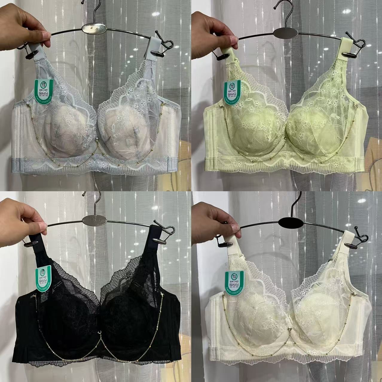 超薄无磁兔耳水晶B杯蕾丝内衣