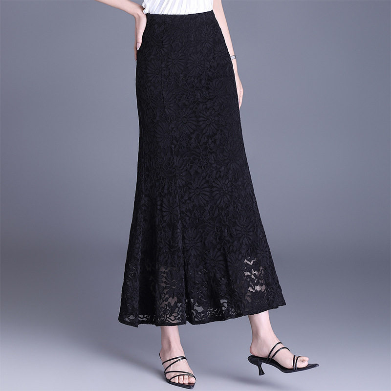 蕾丝高级感鱼尾裙中长款优雅女士A字半身裙2026春夏新款一步包裙