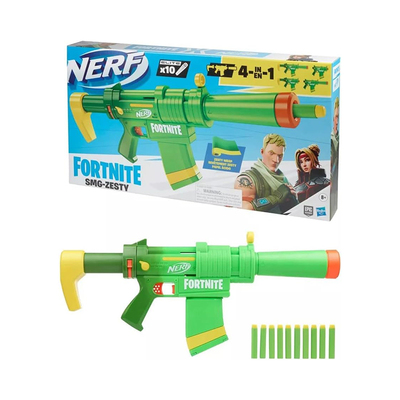 孩之宝NERF热火Fortnite SMG-Zesty堡垒之夜手动软弹玩具枪礼物