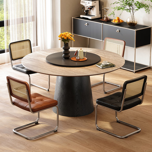 岩板餐桌中古复古风家用小户型桌