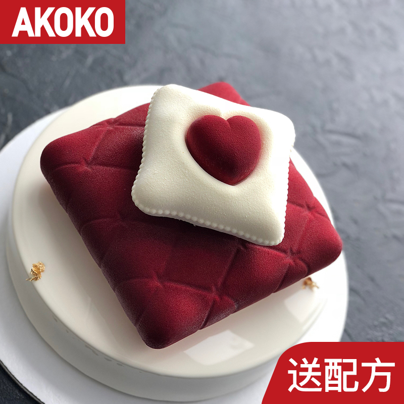 AKOKO15连心形爱心矽胶模 情人节小蛋糕 慕斯布丁模具A1014 厨房/烹饪用具 烘焙模具 原图主图