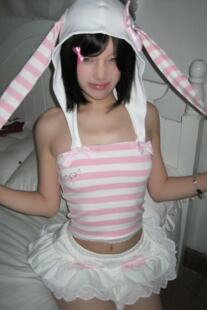 ［售无展示］PUPILFAT原创粉色兔耳朵抹胸蝴蝶结蓬蓬蛋糕短裙套装