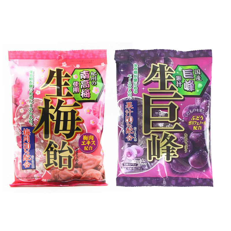 日本进口零食理本RIBON 生梅饴梅肉夹心糖果/生巨峰葡萄夹心糖果