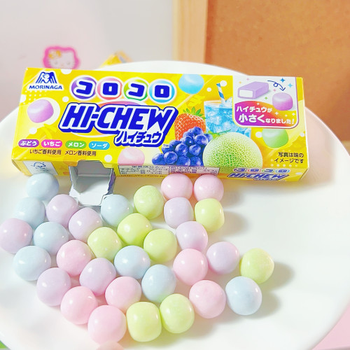 日本进口森永hichew嗨秋混合水果味软糖葡萄味苏打汽水味儿童糖果