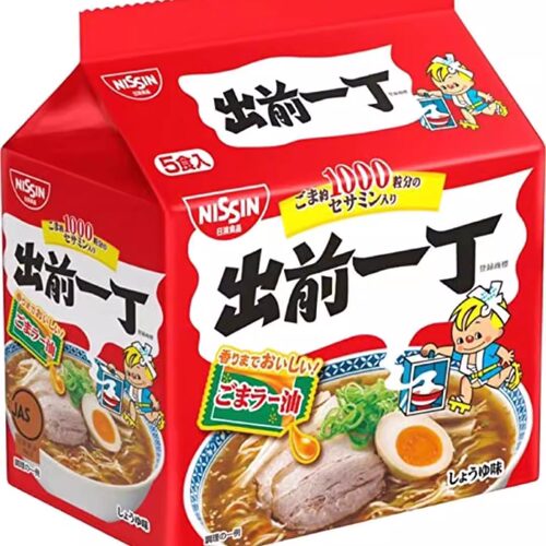 包邮 日本原装进口泡面出前一丁麻油味方便面5包装102g