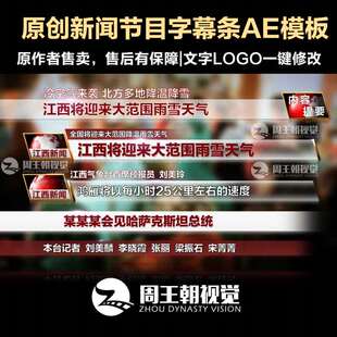 28.新闻类电视节目新闻联播晚间新闻姓名字幕下横条AE模板
