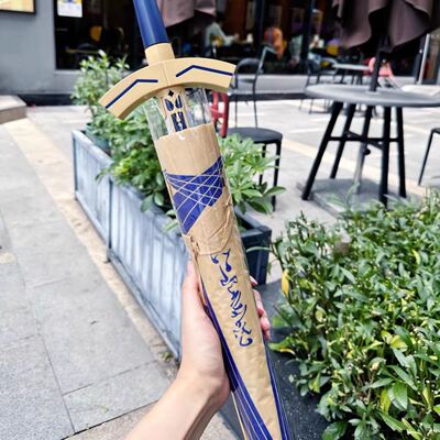 必胜客联名fgo契约胜利之伞figma saber excalibur伞ex咖喱棒雨伞