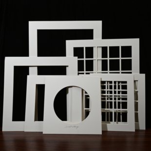 白色相框专用卡纸圆形国画宫格画画装饰画16寸画框内衬装裱定制