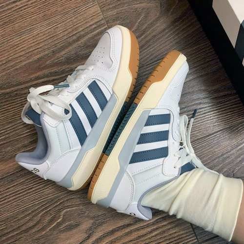 正品Adidas阿迪达斯ENTRAP蓝白低帮时尚百搭复古风运动板鞋JQ3925