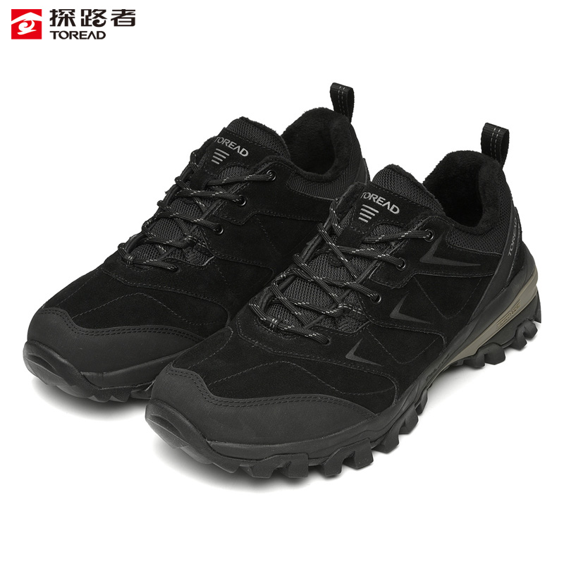 探路者徒步男鞋秋冬新款加绒户外防滑耐磨徒步鞋正品91737