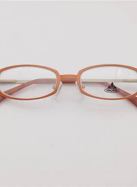 德国订单橙色钛金全框弹簧镜腿120镜宽小脸瘦脸可爱甜美眼镜架女