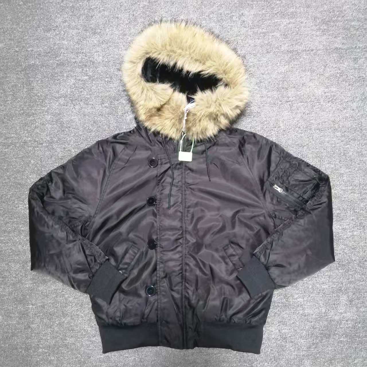 高级感痞帅飞行服冬季加棉加厚外套连帽棉服炸街潮牌飞行员夹克男