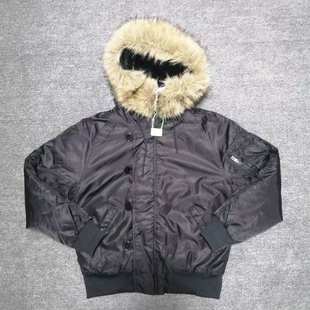 高级感痞帅飞行服冬季 加棉加厚外套连帽棉服炸街潮牌飞行员夹克男