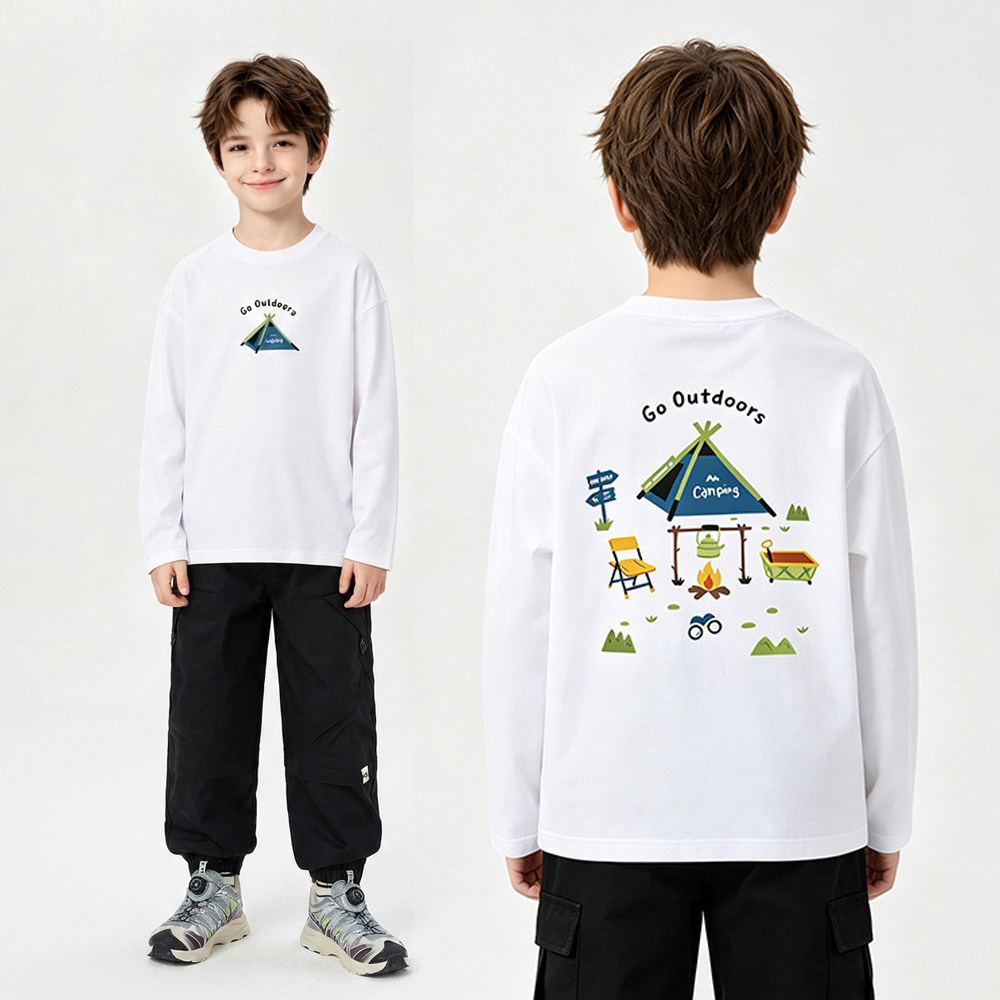 春秋季青少年纯棉长袖T恤打底衫