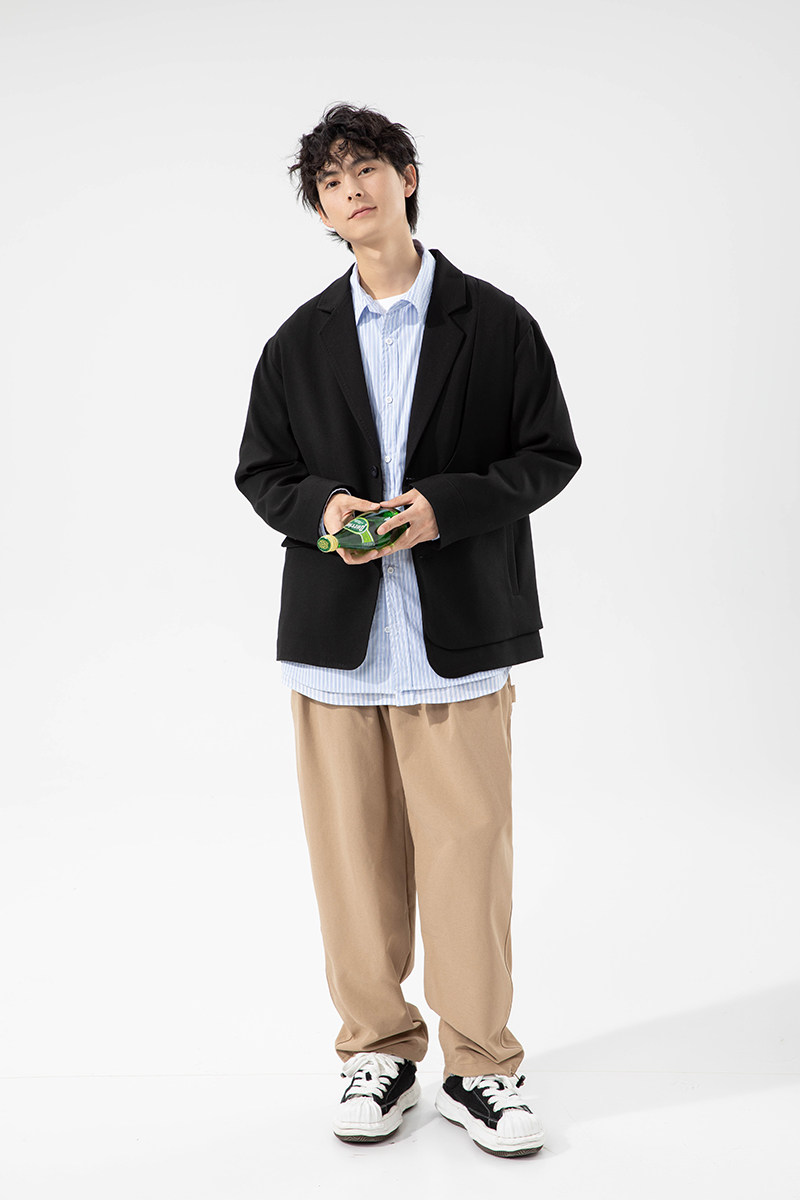 青年西装领单排扣长袖纯色西服P180,男装西服套装,星座407-1