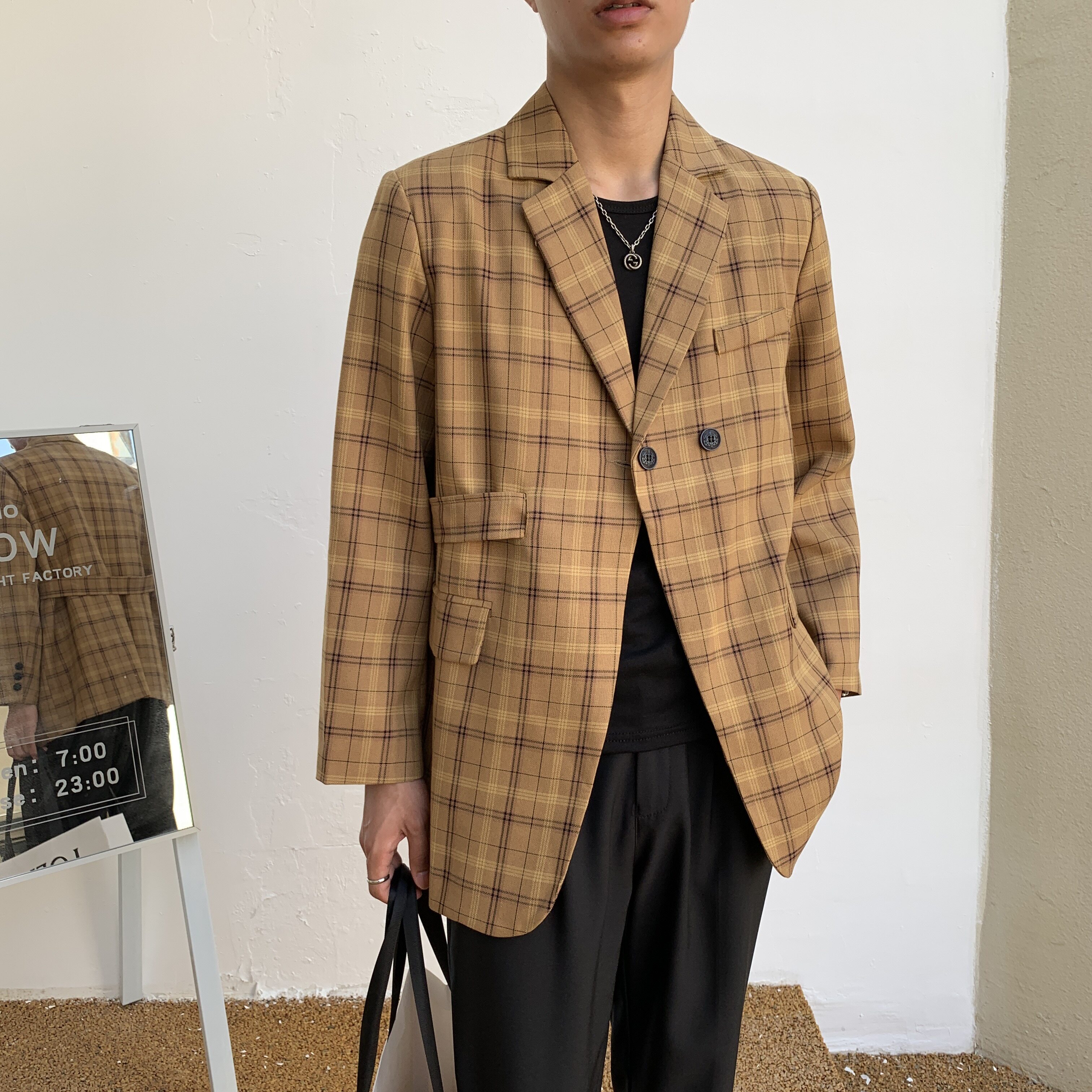 2025新款格子青少年休闲时尚飘带单外套P160,女装短外套,星座407-1